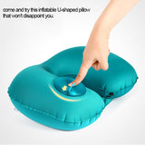 Portable Press Type Automatic Inflating Travel  U-shape Neck Pillow