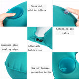 Portable Press Type Automatic Inflating Travel  U-shape Neck Pillow