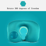 Portable Press Type Automatic Inflating Travel  U-shape Neck Pillow