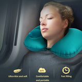 Portable Press Type Automatic Inflating Travel  U-shape Neck Pillow