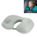 Portable Press Type Automatic Inflating Travel  U-shape Neck Pillow