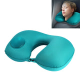 Portable Press Type Automatic Inflating Travel  U-shape Neck Pillow