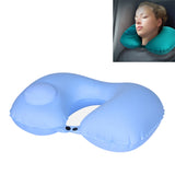 Portable Press Type Automatic Inflating Travel  U-shape Neck Pillow