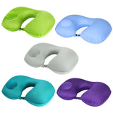 Portable Press Type Automatic Inflating Travel  U-shape Neck Pillow