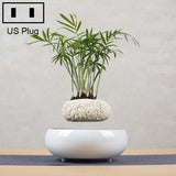 Soil Color Flower Pot + Imitation Ceramic Resin Base Magnetic Levitation Potted Plant Home Decoration, US Plug, Dark Color Stripe US Plug, Soil Color US Plug, Ivory White US Plug, Volcanic Rock US Plug, Beige Stripe US Plug, White Stripe US Plug