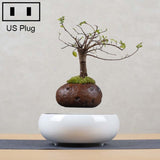 Soil Color Flower Pot + Imitation Ceramic Resin Base Magnetic Levitation Potted Plant Home Decoration, US Plug, Dark Color Stripe US Plug, Soil Color US Plug, Ivory White US Plug, Volcanic Rock US Plug, Beige Stripe US Plug, White Stripe US Plug