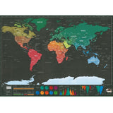 School Teaching Office Supplies Scratch World Map, Size: 82.5 x 59.3cm, Without Flags