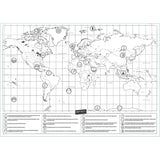 School Teaching Office Supplies Scratch World Map, Size: 82.5 x 59.3cm, Without Flags