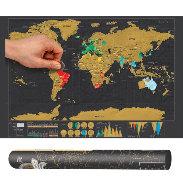 School Teaching Office Supplies Scratch World Map, Size: 82.5 x 59.3cm, Without Flags