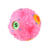 Pet Food Dispenser Squeaky Giggle Quack Sound Training Toy Chew Ball, Size: M, Ball Diameter: 9.2cm, Size: M, Pink