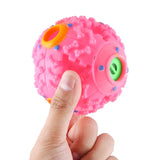 Pet Food Dispenser Squeaky Giggle Quack Sound Training Toy Chew Ball, Size: M, Ball Diameter: 9.2cm, Size: M, Pink