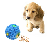 Pet Food Dispenser Squeaky Giggle Quack Sound Training Toy Chew Ball, Size: M, Ball Diameter: 9.2cm, Size: M, Blue