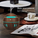 Wood Grain USB Hollowed-out Humidifier Seven Color Aromatherapy Lamp Automatic Alcohol Sprayer with Remote Control(Sky Blue), HC0372A, HC0372B, HC0372C, HC0372D, HC0372F, HC0372G, HC0372H, HC0372I, HC0372J, HC0372K