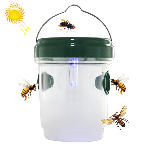 Solar Powered LED Fly Bee Trap Catcher Insect Control Tool, Black