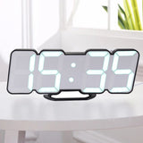 Modern 3D LED Sound Control Colorful Digital Alarm Clock Adjust Brightness Electronic Wall Glowing Hanging Clock with Remote Control, 9001 Black, 9001 White