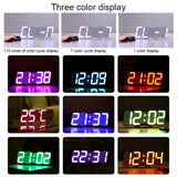 Modern 3D LED Sound Control Colorful Digital Alarm Clock Adjust Brightness Electronic Wall Glowing Hanging Clock with Remote Control, 9001 Black, 9001 White