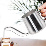 Long Narrow Spout 304 Stainless Steel Hand Drip Coffee Pot with Hanging Ear, 250ML, 350ML