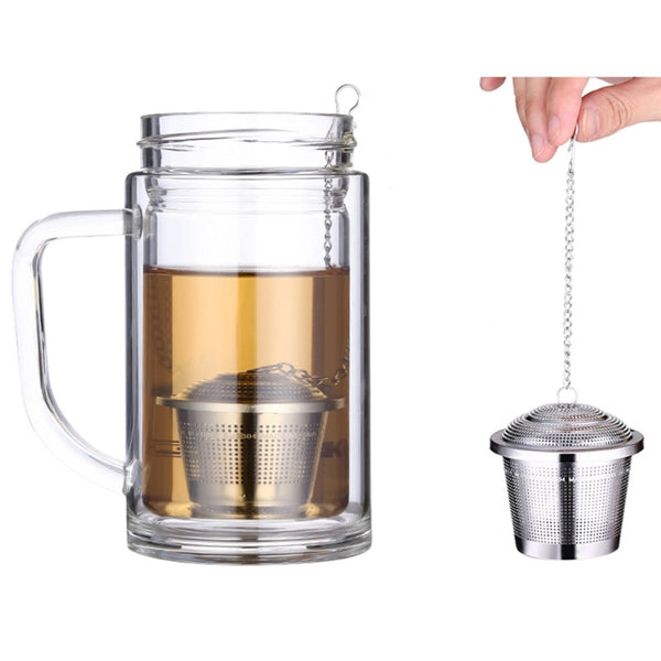 Stainless Steel Locking Spice Tea Strainer Mesh Infuser Tea Ball Filter, Middle Size: 6.5 x 6cm, Middle Size: 6.5 x 6cm