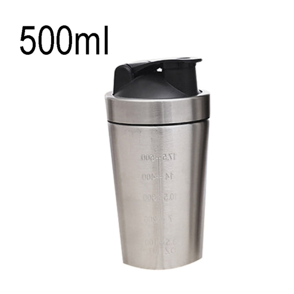 500mL(17.5oz) Healthy Sports Cup Stainless Steel Protein Powder Classic Shaker Bottle Replacement Milkshake Cup, 500mL(17.5oz)