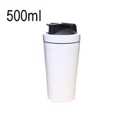 500mL(17.5oz) Healthy Sports Cup Stainless Steel Protein Powder Classic Shaker Bottle Replacement Milkshake Cup, 500mL(17.5oz)