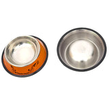 Stainless Steel Bowls, Anti-slip Colorful Paint Printed Pets Bowls, Bowl Diameter: 11 cm, Bowl Bottom Diameter: 15.1 cm, Diameter: 11 cm