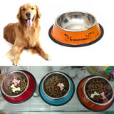 Stainless Steel Bowls, Anti-slip Colorful Paint Printed Pets Bowls, Bowl Diameter: 11 cm, Bowl Bottom Diameter: 15.1 cm, Diameter: 11 cm