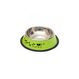 Stainless Steel Bowls, Anti-slip Colorful Paint Printed Pets Bowls, Bowl Diameter: 22.5 cm, Bowl Bottom Diameter: 29.5 cm, Diameter: 22.5 cm