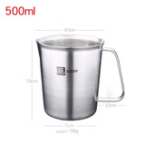 SSGP Kitchen Cooking Tool Stainless Steel Graduated Measuring Cups, Size: 10*9.5cm, 500ml, Size: 10*9.5cm, 500ml