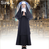 Halloween Costume Women Nun Missionary Cosplay Clothing, Size:S, Size:M, Size:L, Size:XL, Size:XXL