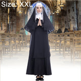 Halloween Costume Women Nun Missionary Cosplay Clothing, Size:S, Size:M, Size:L, Size:XL, Size:XXL