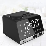 K11 Bluetooth Alarm Clock Speaker Creative Digital Music Clock Display Radio with Dual USB Interface, Support U Disk / TF Card / FM / AUX, UK Plug, UK Plug(Black), UK Plug(White)