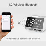 K11 Bluetooth Alarm Clock Speaker Creative Digital Music Clock Display Radio with Dual USB Interface, Support U Disk / TF Card / FM / AUX, UK Plug, UK Plug(Black), UK Plug(White)