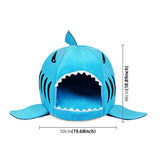 Indoor Pet Dog Puppy Cat Warm House Sharks Pet Sleeping Bed Nest, M Size: 50x50x48cm