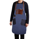 Retro Style Cotton Canvas Craftsman Work Aprons, Work Aprons(Grey), Work Aprons(Blue)