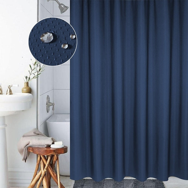 Thickening Waterproof And Mildew Curtain Honeycomb Texture Polyester Cloth Shower Curtain Bathroom Curtains,Size:200*220cm, Size:200*220cm