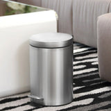 Fashion Round Stainless Steel Household Hotel Office Covered Pedal Trash Bin, Size: 7L, Size: 7L