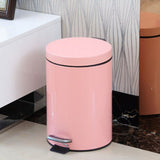 Fashion Round Stainless Steel Household Hotel Office Covered Pedal Trash Bin, Size: 7L, Size: 7L