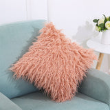 Velvet Long Plush Pillow Cover Popular Square Furry Cover Home Bed Room Decoration Pillowcase, Size: 45 x 45cm