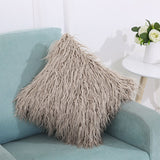 Velvet Long Plush Pillow Cover Popular Square Furry Cover Home Bed Room Decoration Pillowcase, Size: 45 x 45cm