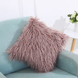 Velvet Long Plush Pillow Cover Popular Square Furry Cover Home Bed Room Decoration Pillowcase, Size: 45 x 45cm