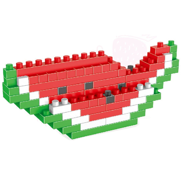 Watermelon Pattern Plastic Diamond Particle Building Block Assembled Toys, Watermelon