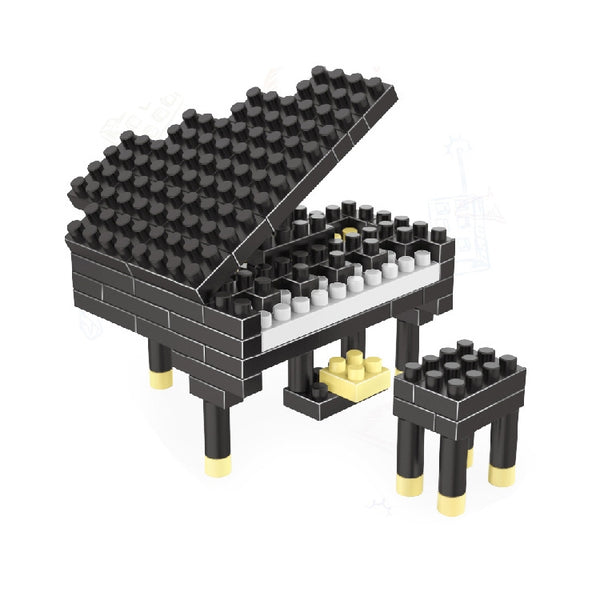 Piano Pattern Plastic Diamond Particle Building Block Assembled Toys, Piano