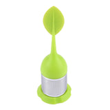 Food Grade Leaf Silicone Make Tea Bag Stainless Steel Tea Strainers, Random Color Delivery, Leaf Shape