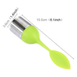 Food Grade Leaf Silicone Make Tea Bag Stainless Steel Tea Strainers, Random Color Delivery, Leaf Shape