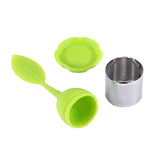 Food Grade Leaf Silicone Make Tea Bag Stainless Steel Tea Strainers, Random Color Delivery, Leaf Shape