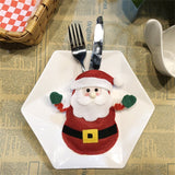 Snowman Pattern Tableware Knife Fork Pocket Cover Bag Christmas Decoration, without Legs