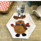 Snowman Pattern Tableware Knife Fork Pocket Cover Bag Christmas Decoration, with Legs