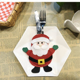 Snowman Pattern Tableware Knife Fork Pocket Cover Bag Christmas Decoration, with Legs