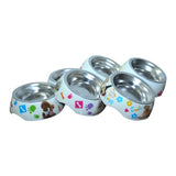 Stainless Steel Waterproof Detachable Double Bowls Printing Cartoon Pattern Cats and Dogs Pet Bowls, Size: L, 30.5*16*5.5 cm