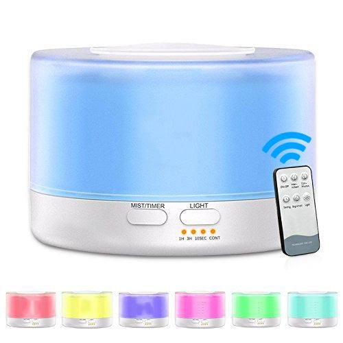 T700 Remote Control Clear White Air Humidifier Automatic Alcohol Sprayer Essential Oil Diffuser Ultrasonic Mist Maker Ultrasonic Aroma Diffuser Atomizer Color LED, Capacity: 700ml, DC 24V, US Plug, Clear White (700ml), Wood Pattern (700ml)